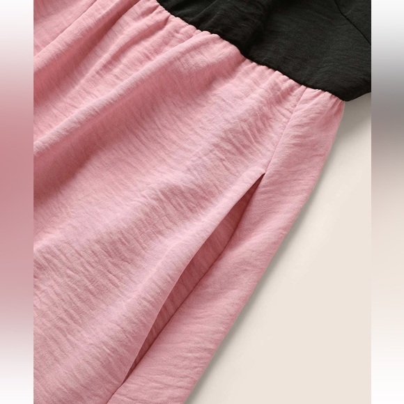 BloomChic Plus Size Colorblock Contrast Patchwork Gathered Raglan Sleeve Dress - Picture 5 of 8